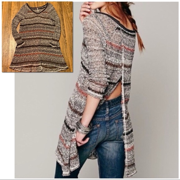 Free People Tops - Free People split back tunic sweater sz S EUC